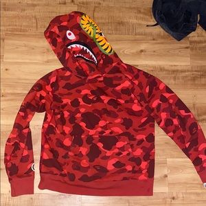 Bape Red Tiger Camo Hoodie